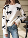 Girls Bow Knit Sweater