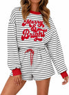 Womens Christmas Pajama Shorts Set