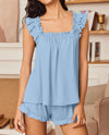 Ekouaer Ruffle Tank Pajama Set