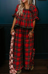 Plaid Ruffle Pajama Set