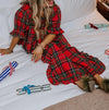 Plaid Ruffle Pajama Set