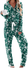 Ekouaer Long Sleeve Button Down Pajama Set