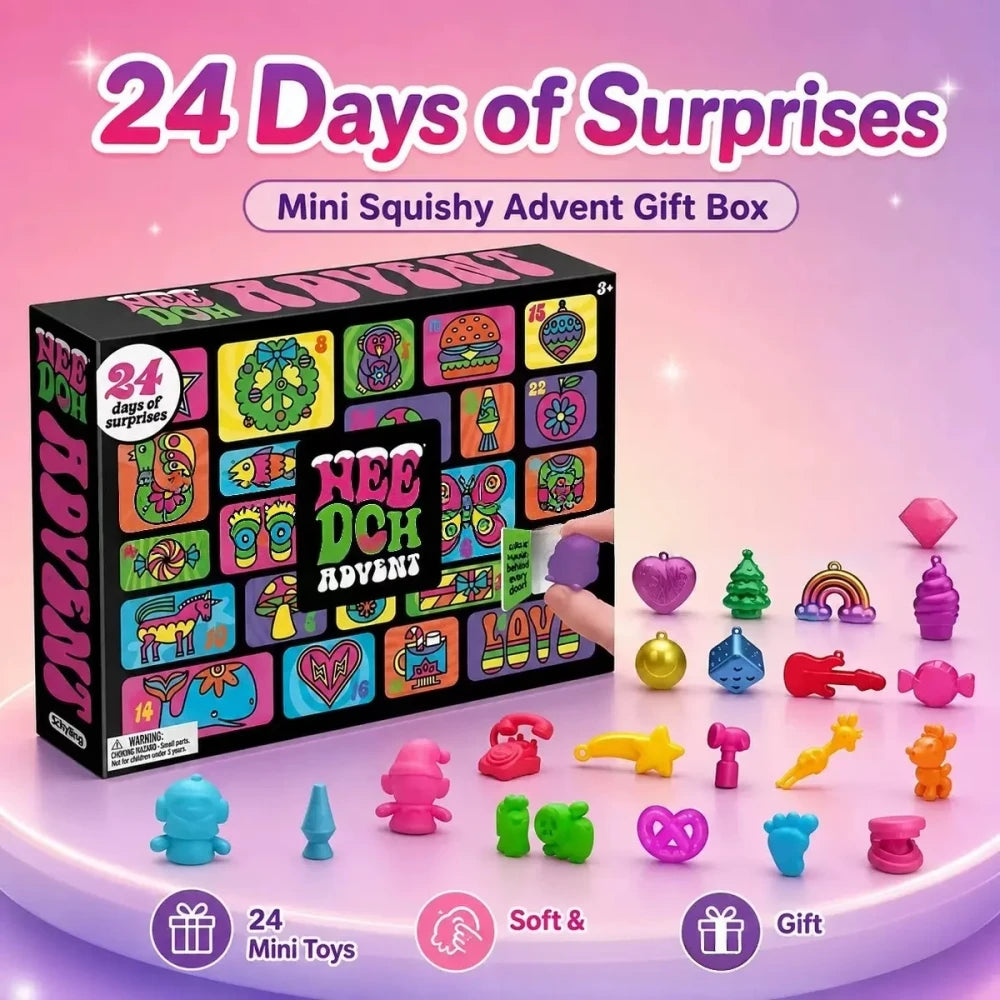 Christmas Advent Calendar Squishy Toy Set