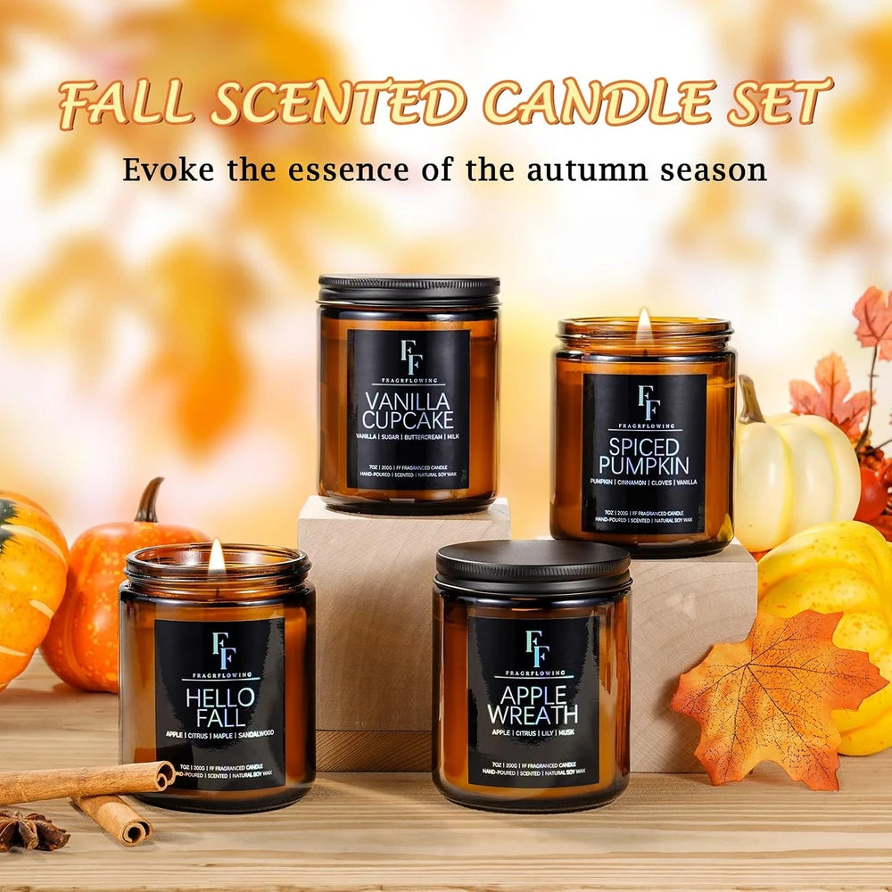 Fall Scented Soy Candle Set