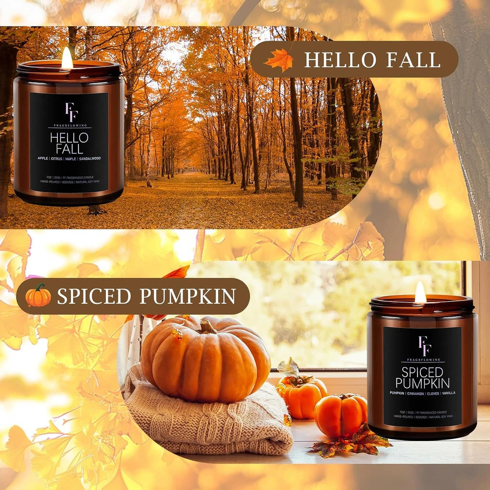 Fall Scented Soy Candle Set