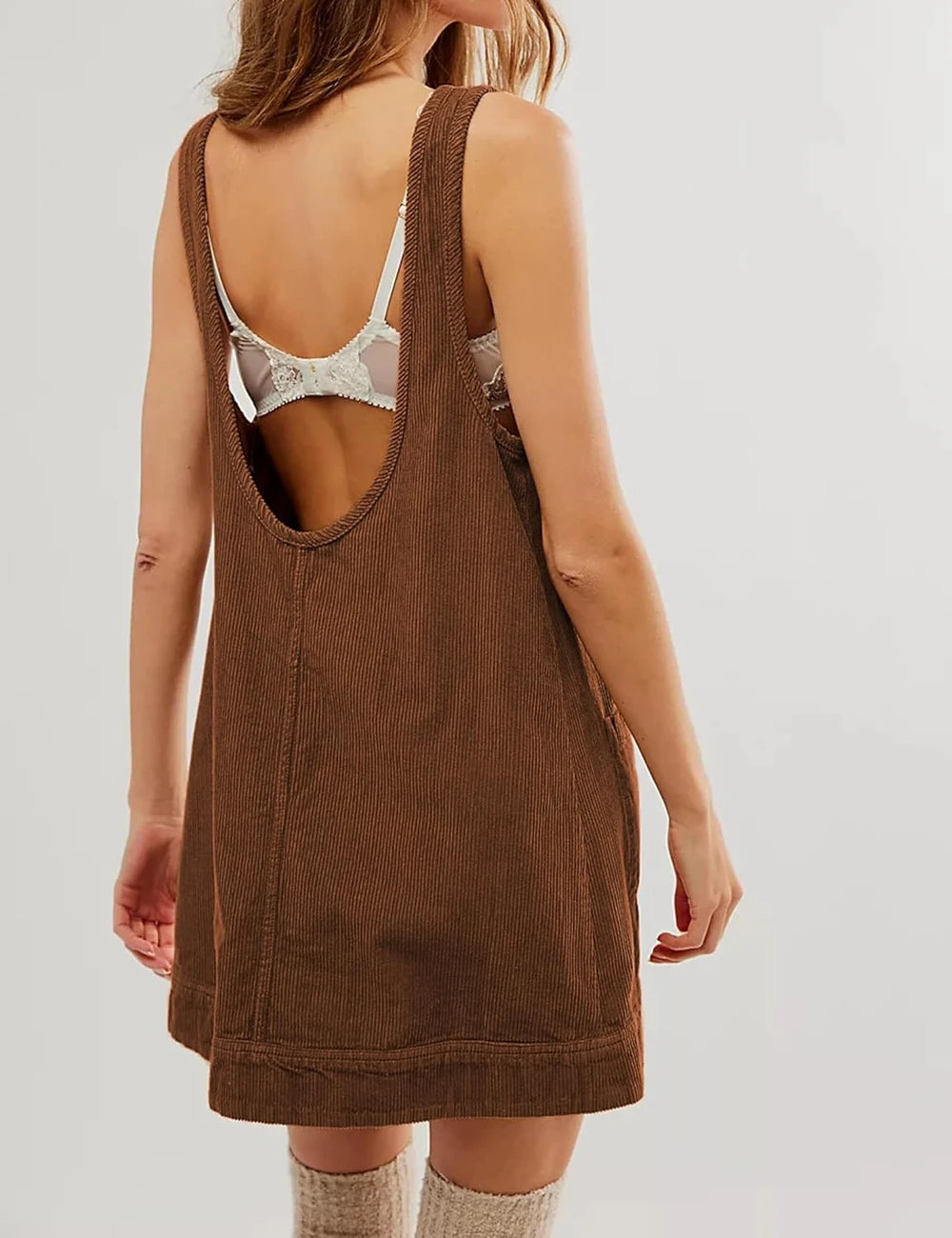 Corduroy Overall Mini Dress