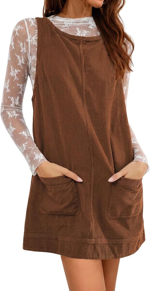 Corduroy Overall Mini Dress