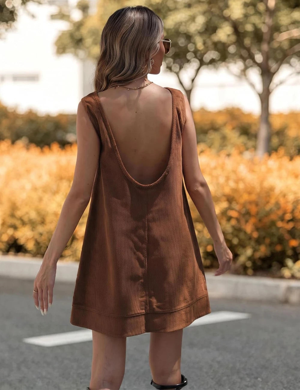 Corduroy Overall Mini Dress