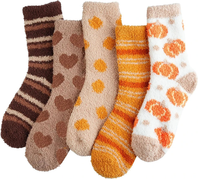 Womens Fuzzy Thanksgiving Slipper Socks