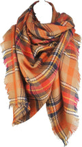VIVIAN & VINCENT Plaid Blanket Scarf