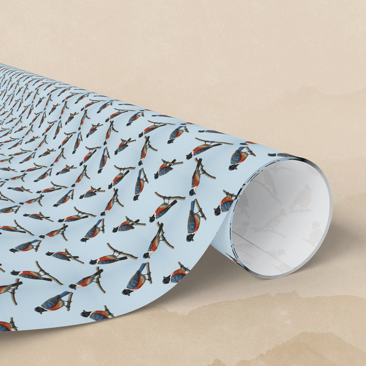 Watercolor Bird Pattern Wrapping Paper | Bird Print Gift Wrap