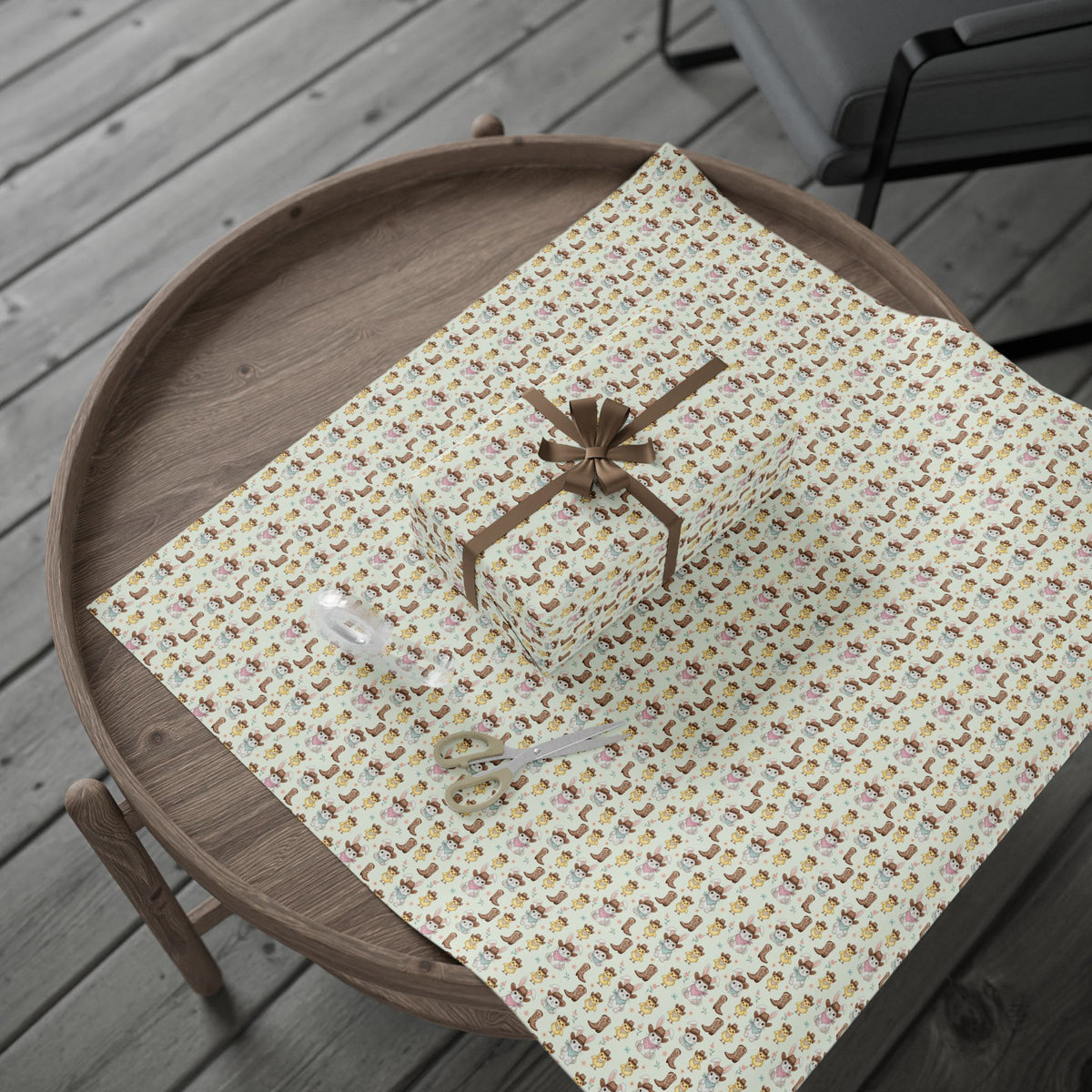 Cute Cowboy Bunny Easter Wrapping Paper