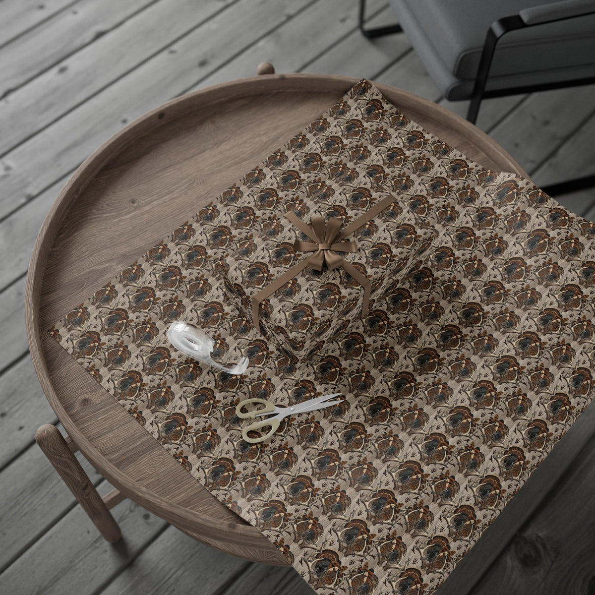 Hunters Antler Pattern Wrapping Papers | Brown Marble Floral Gift Wrap