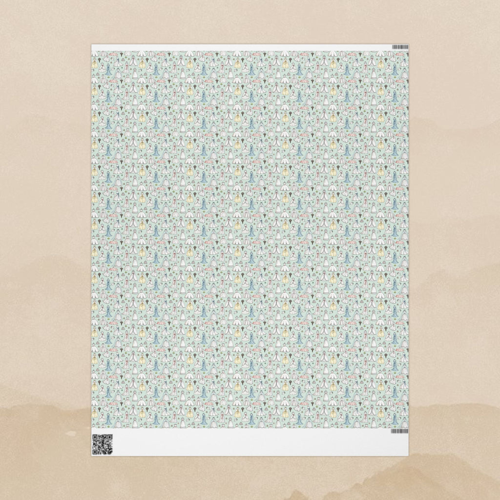 Handdrawn Bridesmaid Dresses Wrapping Paper | Wedding Shower Pattern