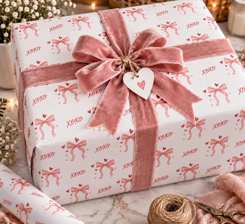 Cute Valentines Xoxo Pink Wrapping Paper