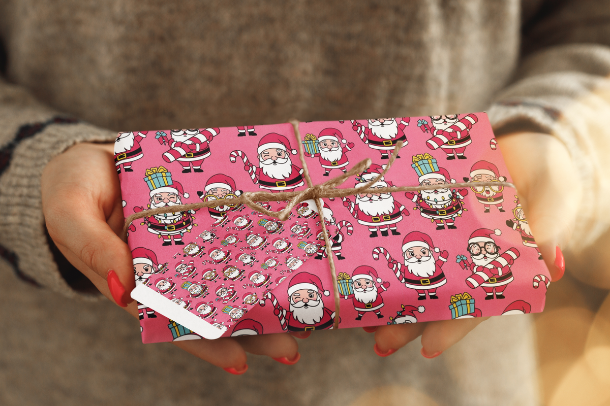 Festive Wrapping Paper for All Occasions, Holiday Gift Wrap, Santa Print, Christmas Wrap, Birthday Wrapping Supplies, Fun Gift Packaging