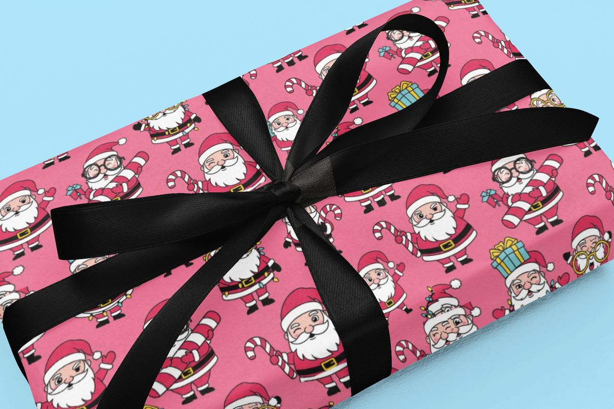Festive Wrapping Paper for All Occasions, Holiday Gift Wrap, Santa Print, Christmas Wrap, Birthday Wrapping Supplies, Fun Gift Packaging