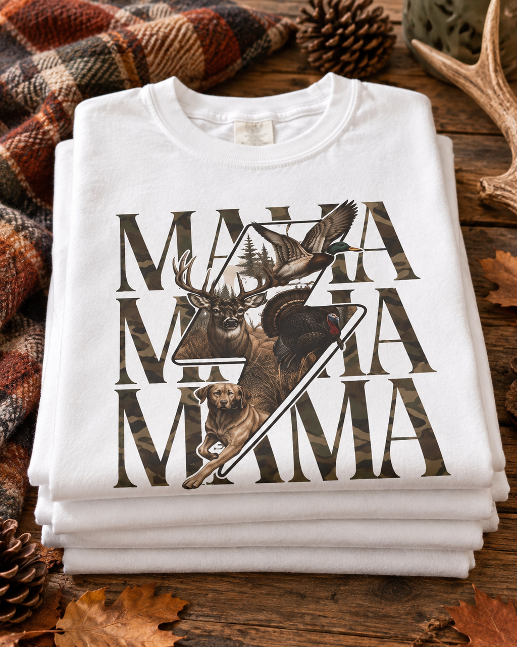 Hunting Mama Camo Comfort Colors Shirt