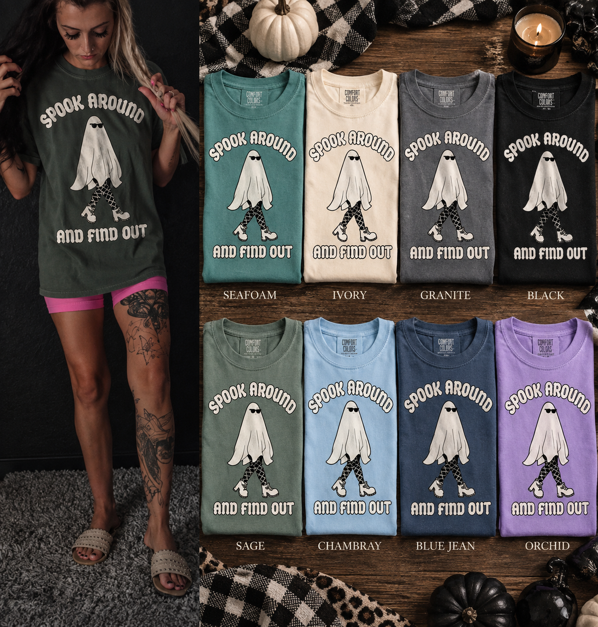 Spook Around & Find Out Ghost Comfort Colors Tee