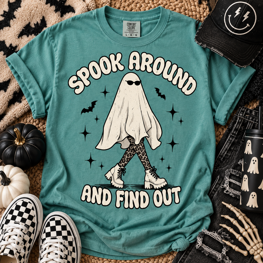 Spook Around & Find Out Ghost Comfort Colors Tee