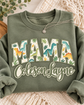 Custom Mama Dinosaur Embroidered Sweatshirt