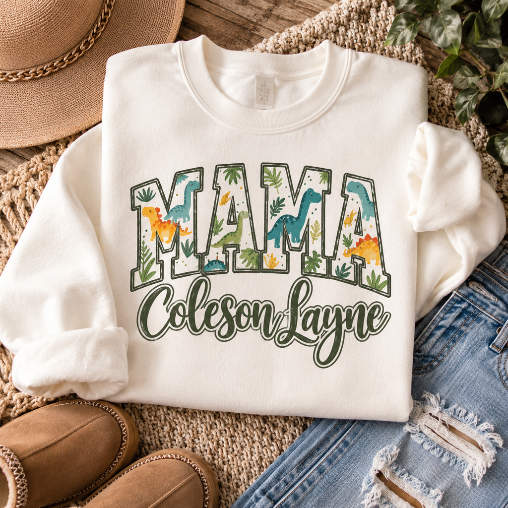 Custom Mama Dinosaur Sweatshirt