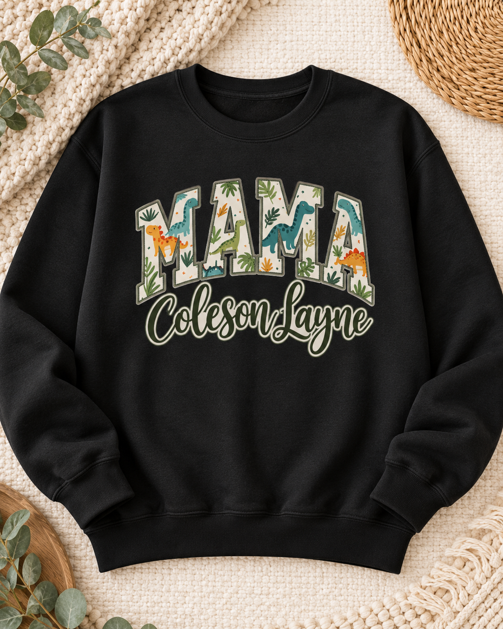 Custom Mama Dinosaur Sweatshirt