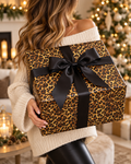 Leopard Print Wrapping Paper | Animal Print Gift Wrap Roll, Brown Gold Cheetah Pattern