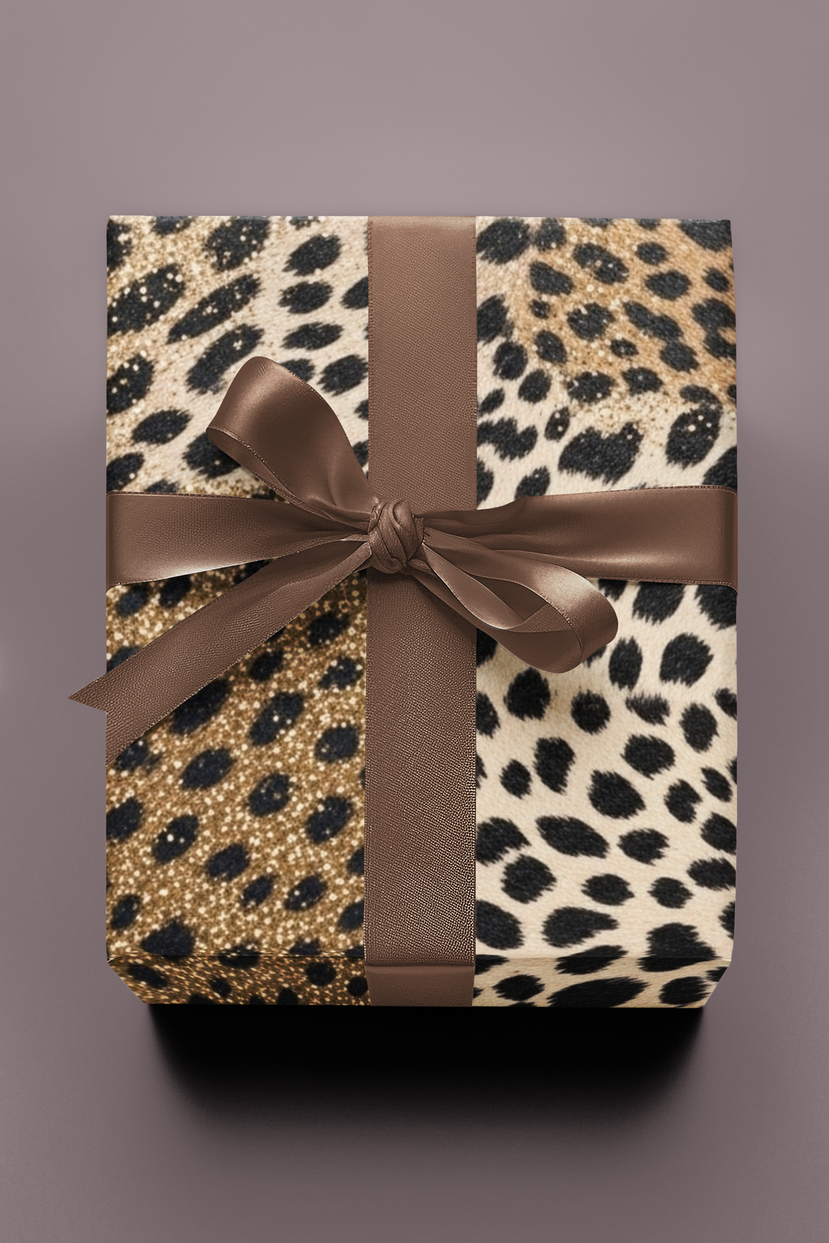 Gold Glitter Leopard Print Wrapping Paper | Luxe Gift Wrap for Boujee Gifts