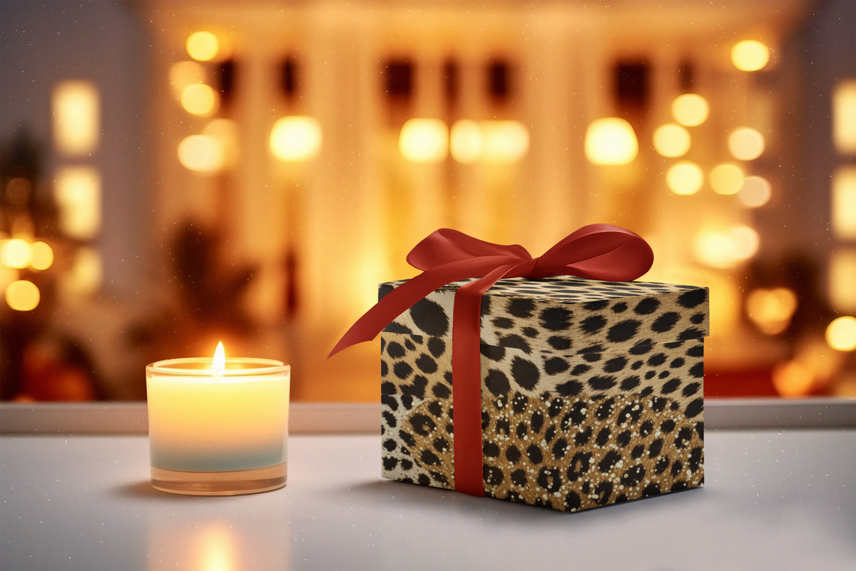 Gold Glitter Leopard Print Wrapping Paper | Luxe Gift Wrap for Boujee Gifts