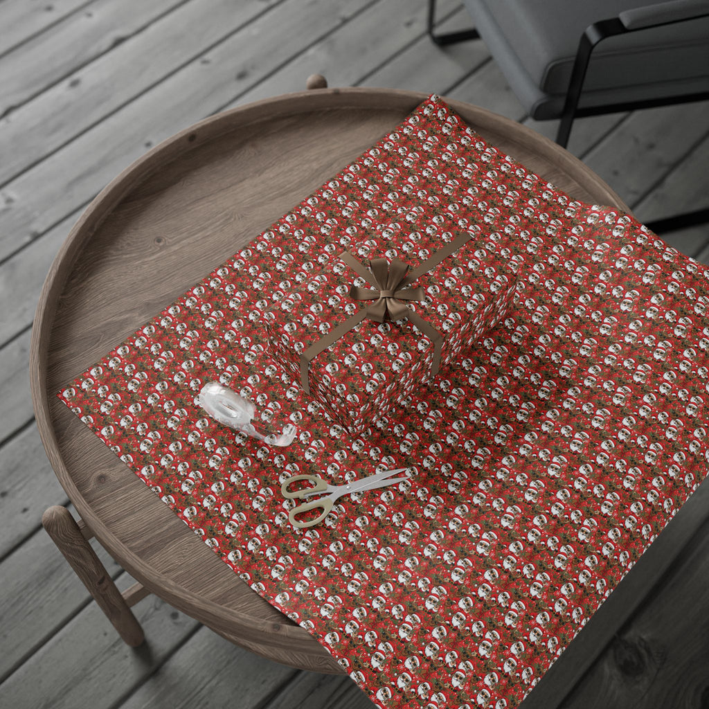 Christmas Stoner Santa Wrapping Paper | Holiday Dog Pattern