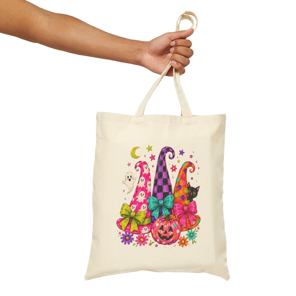 Colorful Witch Hat Halloween Tote Bag