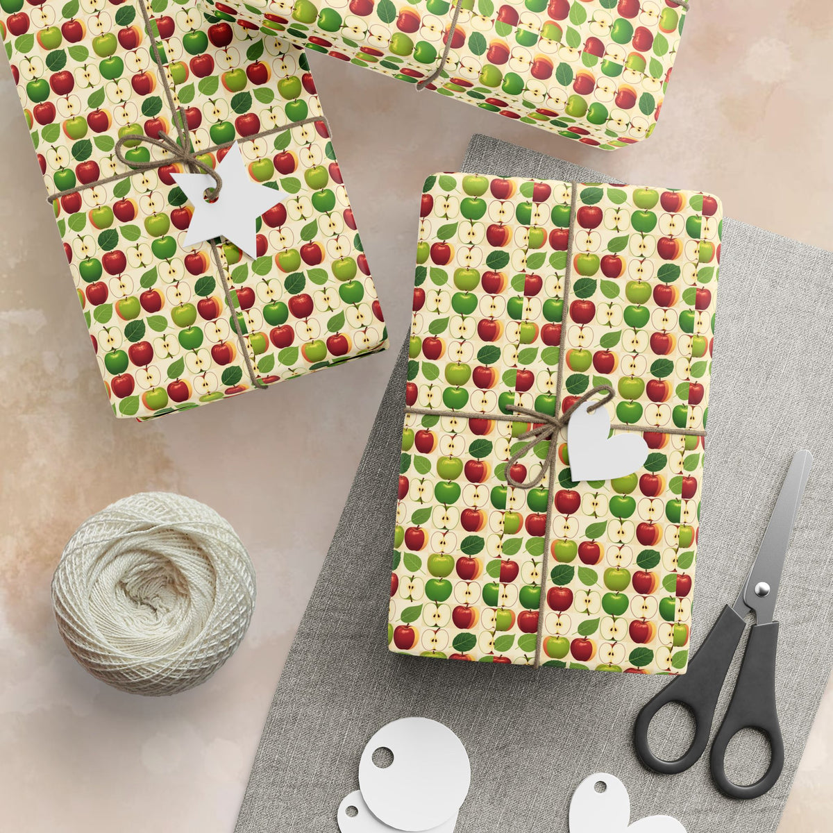 Apple Wrapping Paper | Roll, Christmas Pattern