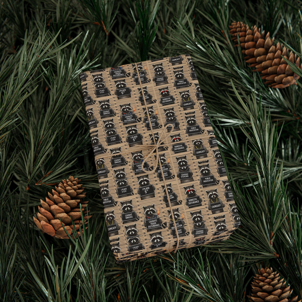 Vintage Racoon Wrapping Paper | Retro Keyboard Pattern Gift Wrap