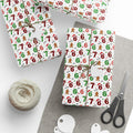 Candy Cane Numbers Wrapping Paper | Holiday Christmas Pattern