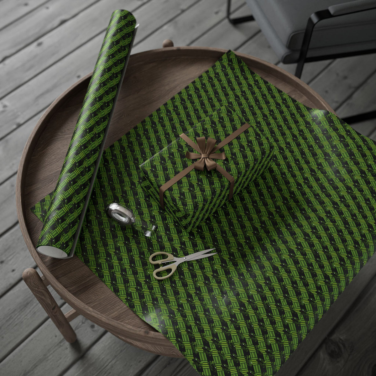 Green Lawn Mower Wrapping Papers | Halloween Gift Wrap Roll