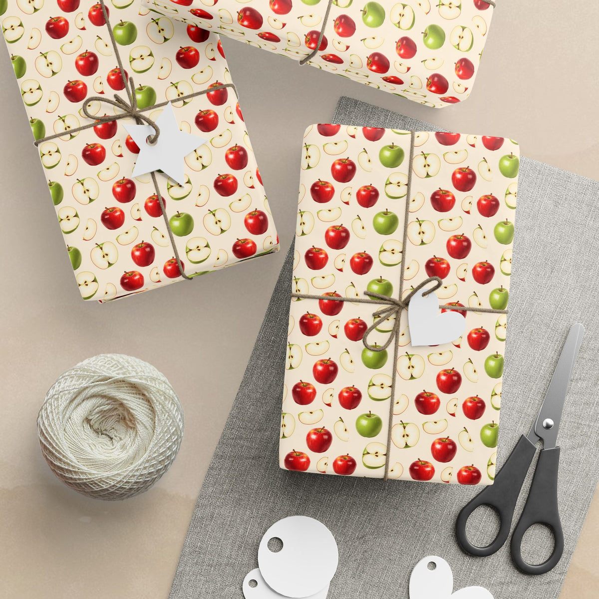 Red and Green Apples Wrapping Paper | Fruit Pattern Gift Wrap Roll