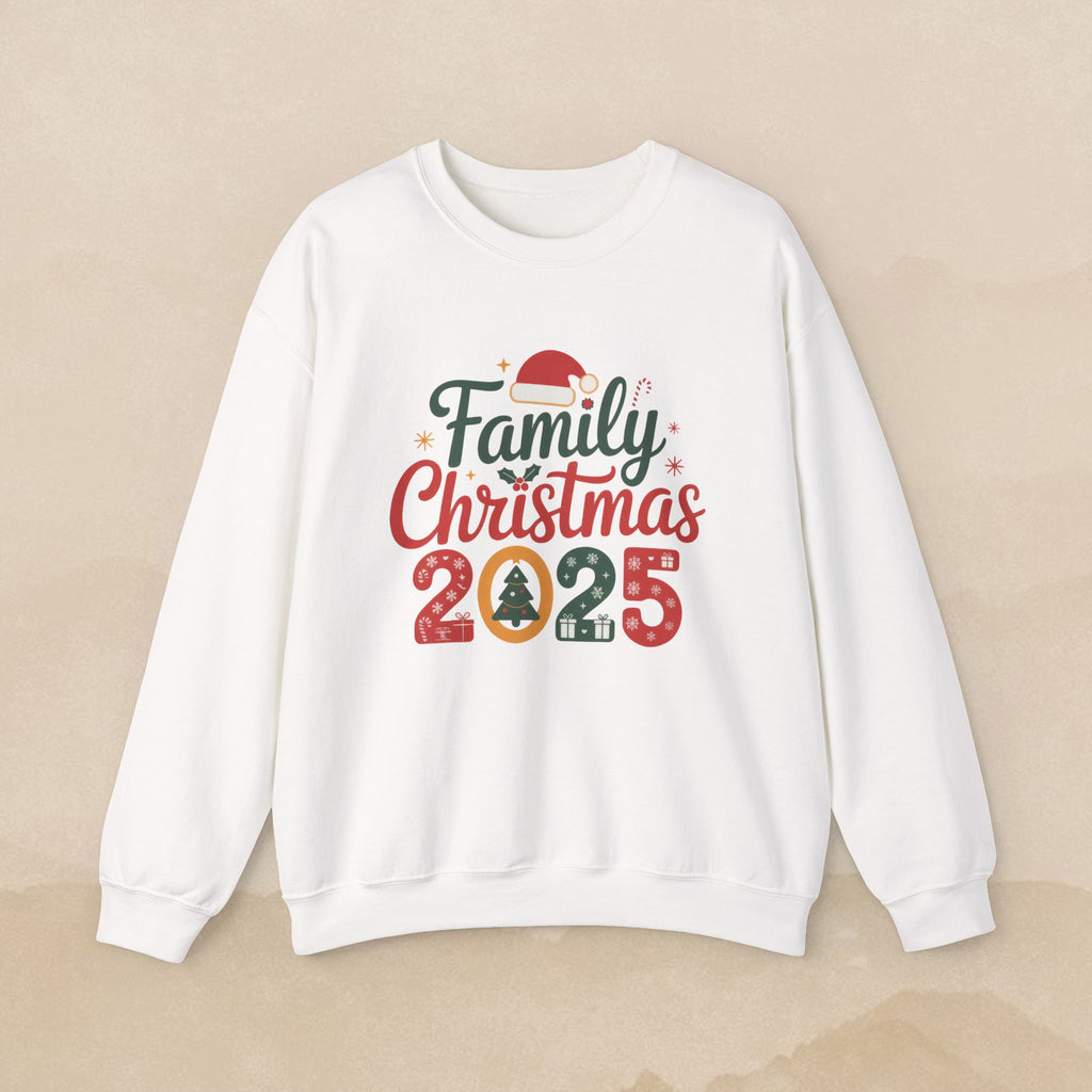 Family Christmas 2025 Sweatshirt | Holiday Santa Hat Tree Design