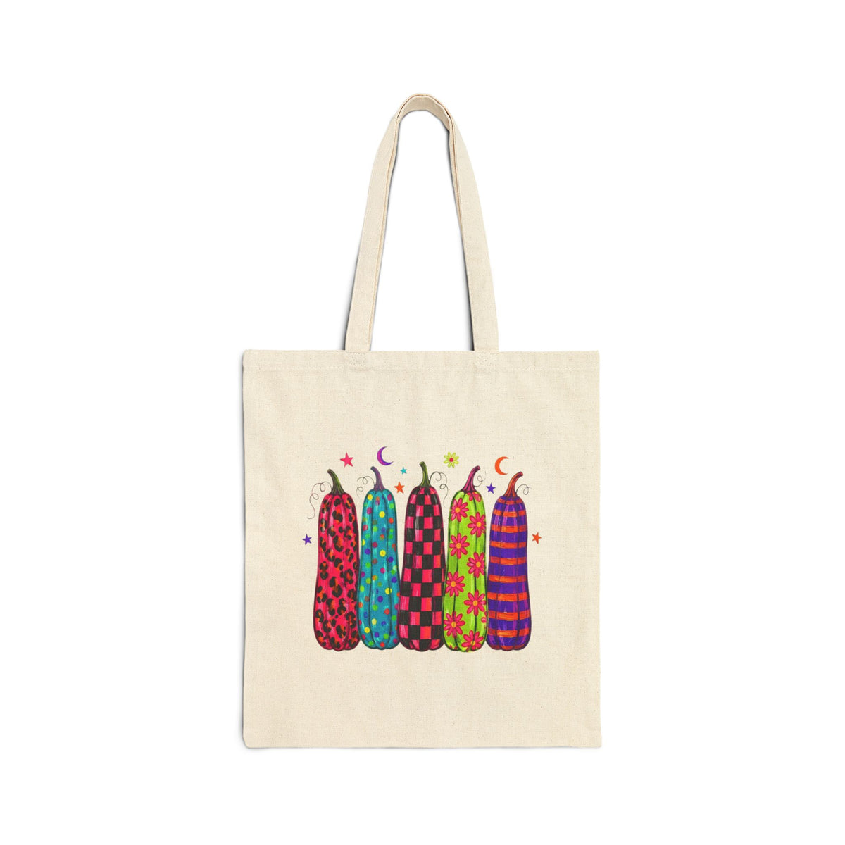 Funky Colorful Retro Pumpkin Tote Bag