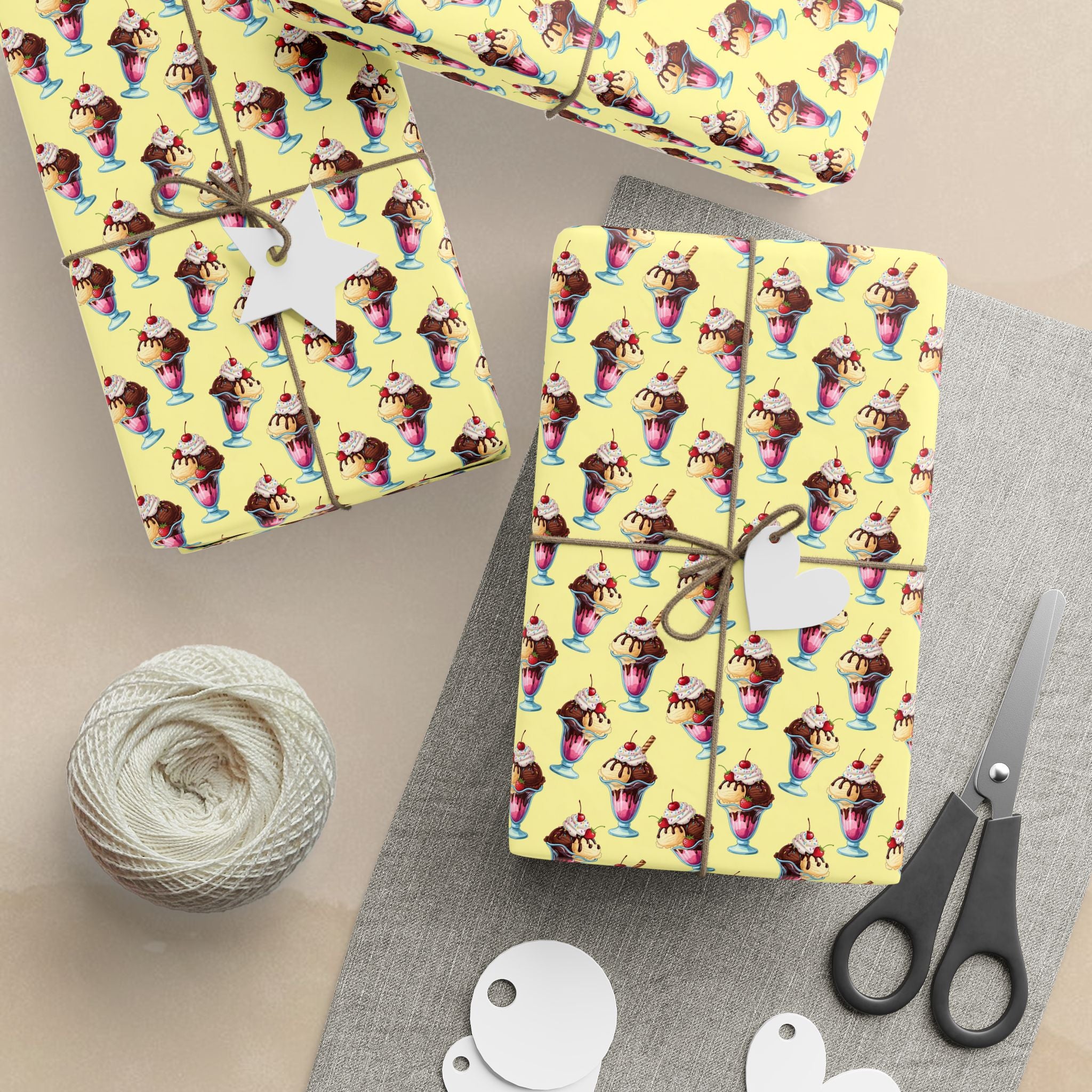 Retro Ice Cream Cone Pattern Wrapping