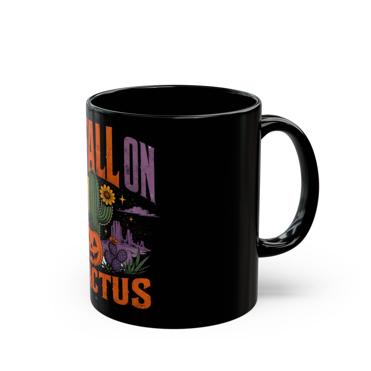 Go fall on a cactus halloween mug