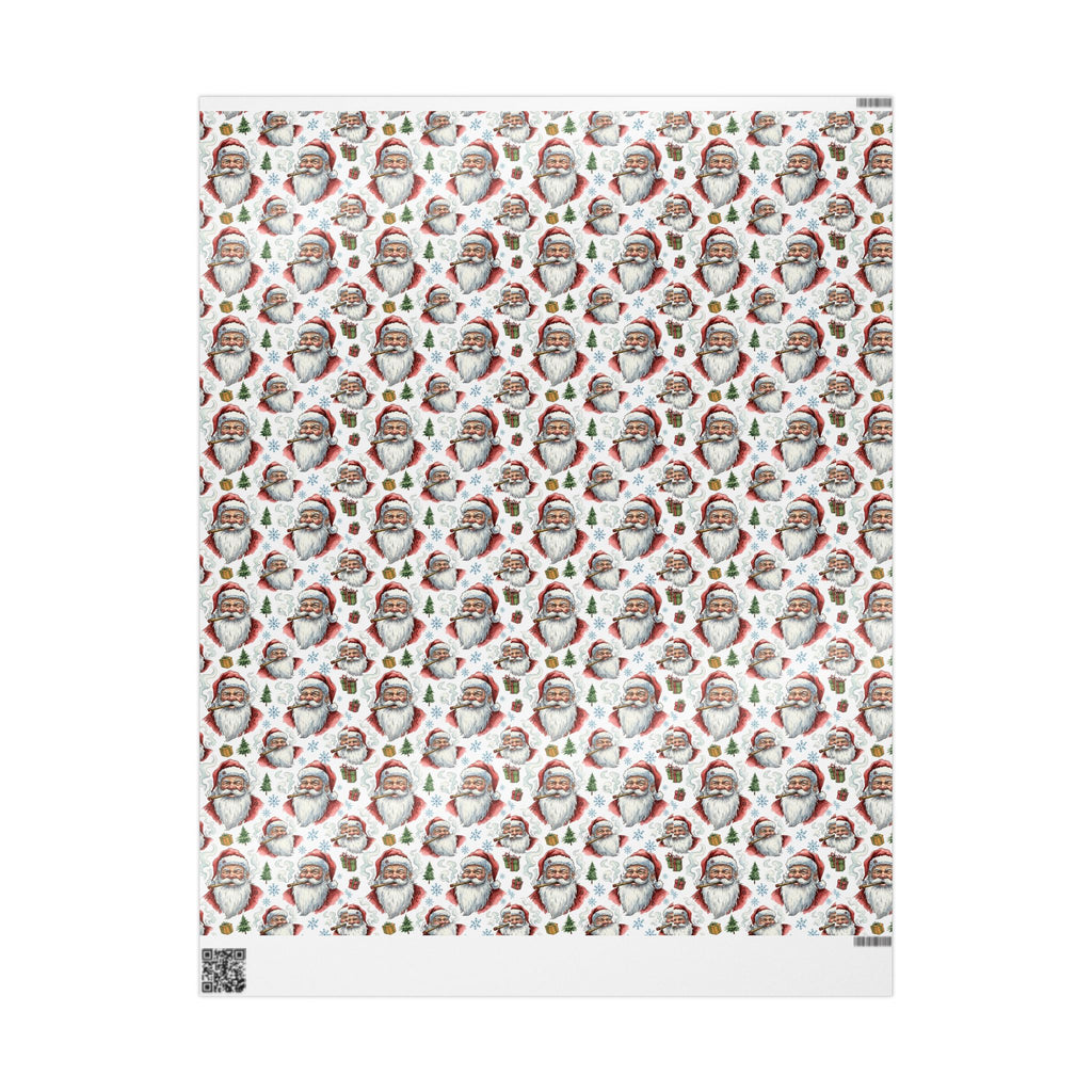 Vintage Santa Pattern Wrapping Paper | Christmas Holiday Paper Roll