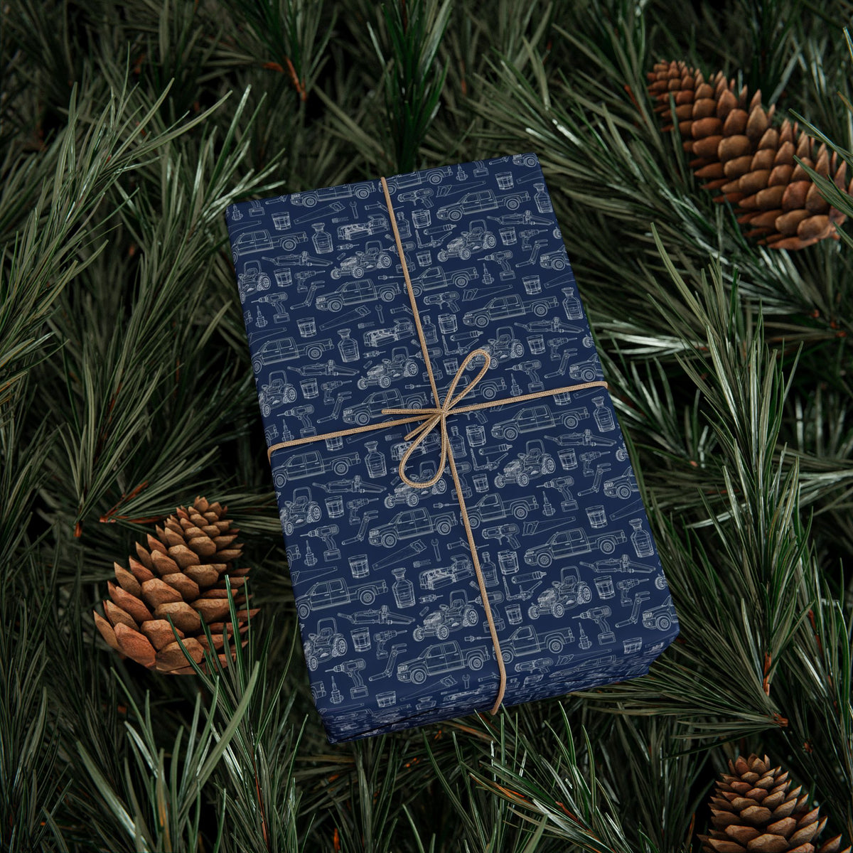 Trucks Wrenches Drills Wrapping Paper