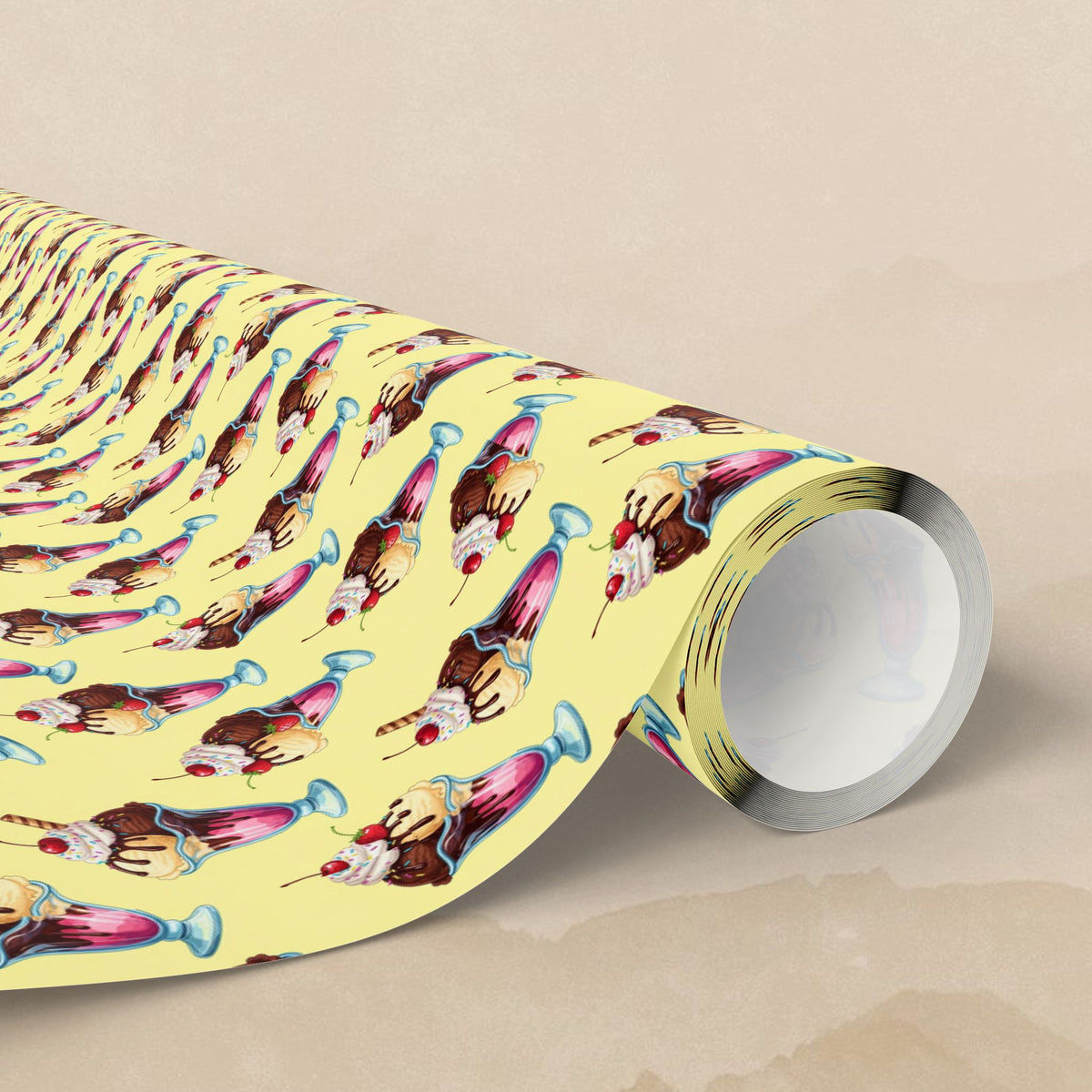 Retro Ice Cream Cone Pattern Wrapping