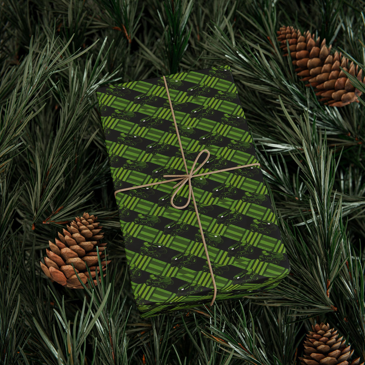 Green Lawn Mower Wrapping Papers | Halloween Gift Wrap Roll