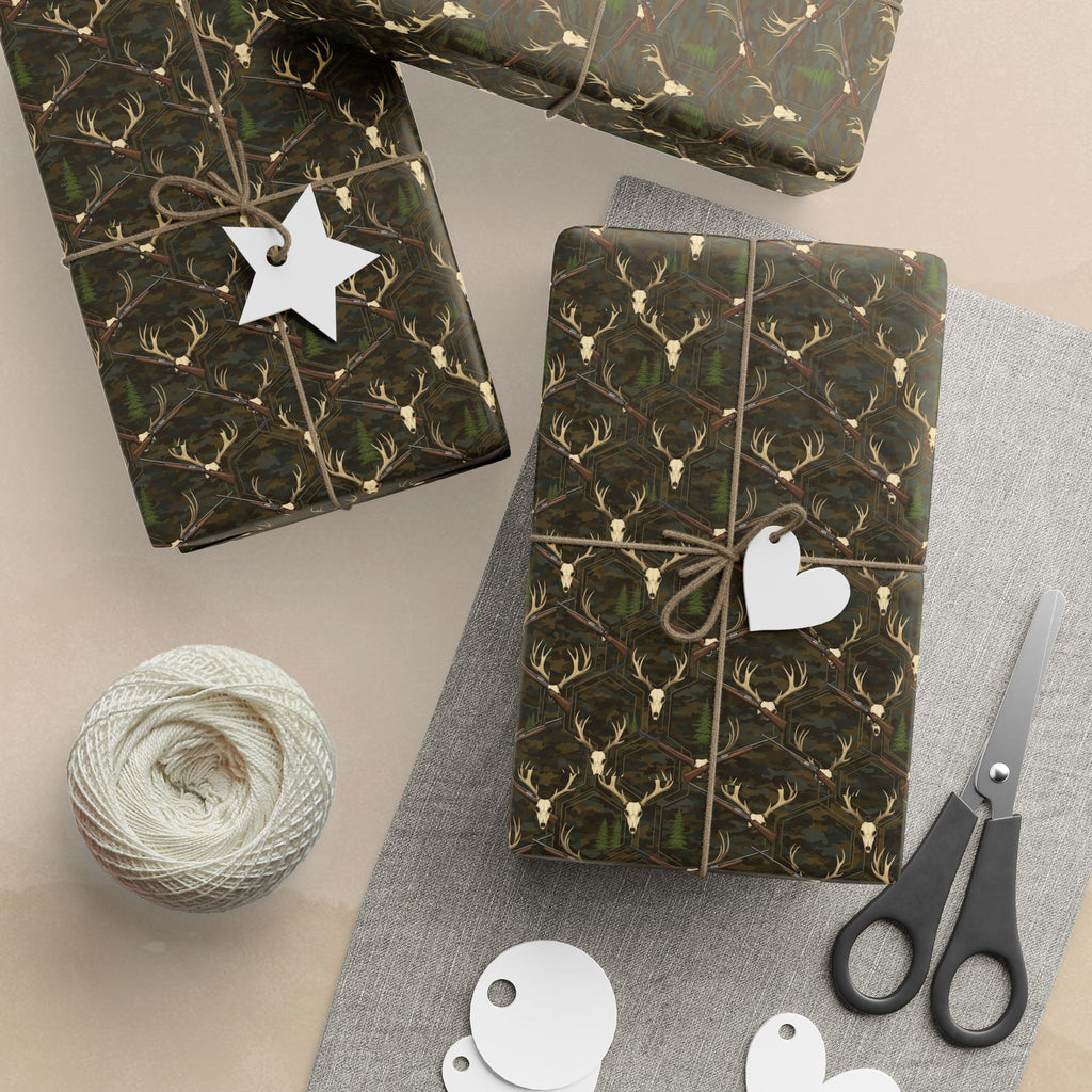 Olive Green Camouflage Pattern Wrapping Papers | Military Camo Gift Wrap