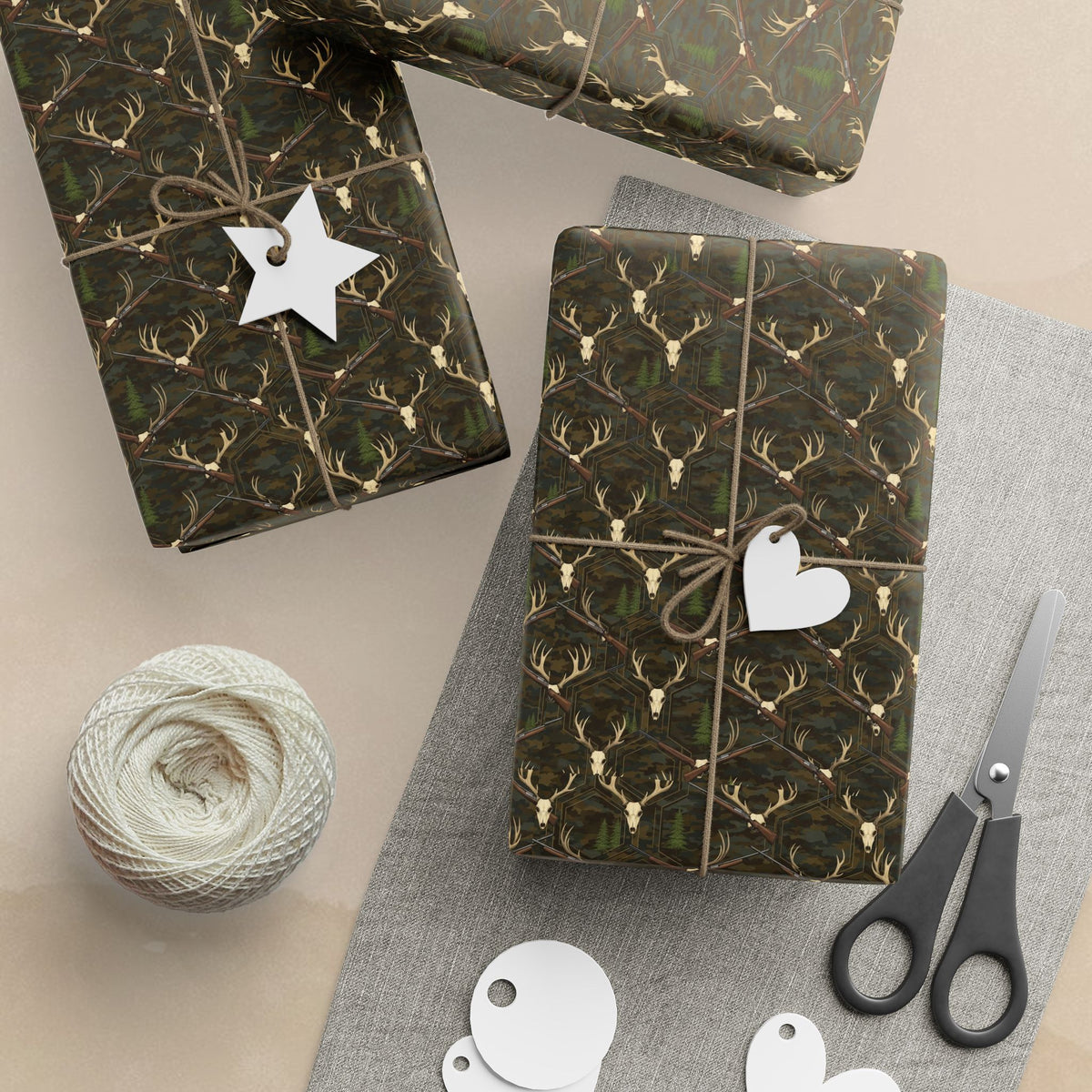 Olive Green Camouflage Pattern Wrapping Papers | Military Camo Gift Wrap