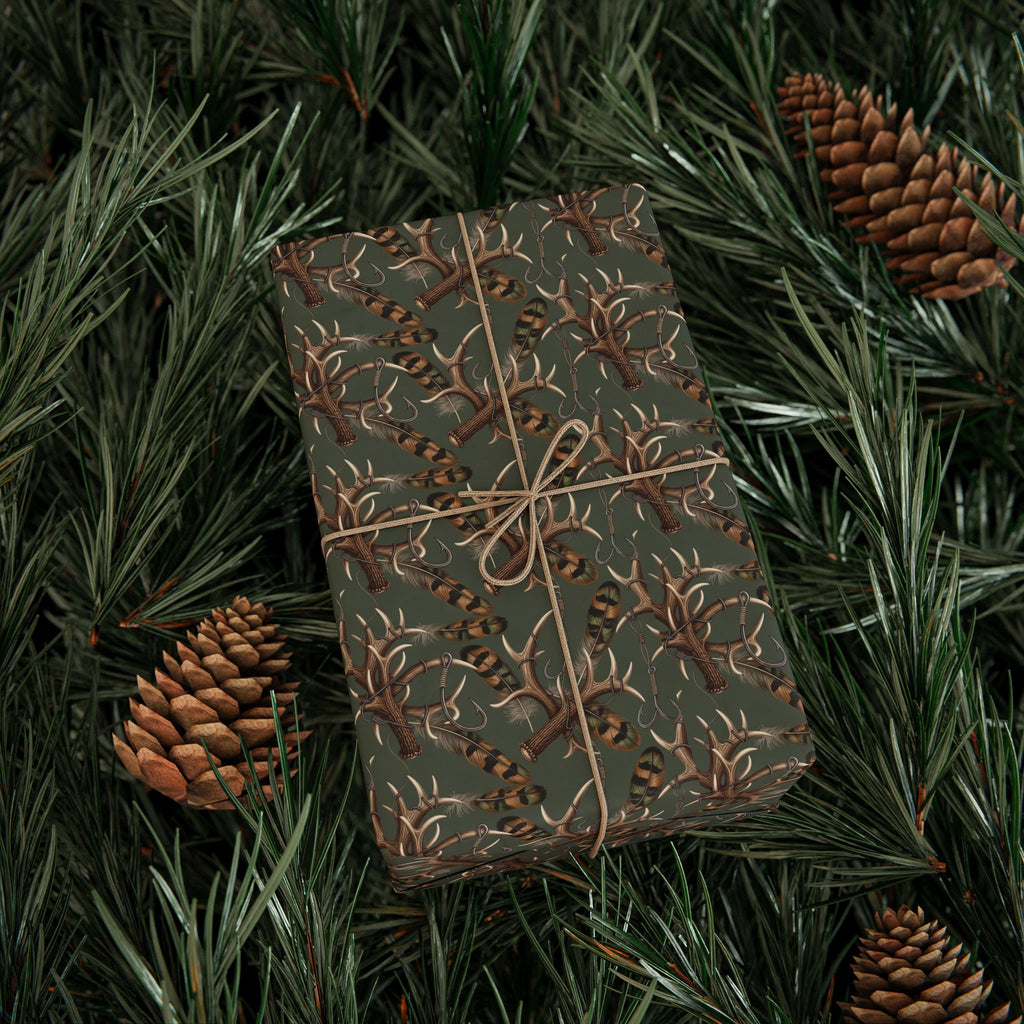 Antler Pattern Wrapping Paper | Deer Antlers Woodland Gift Wrap