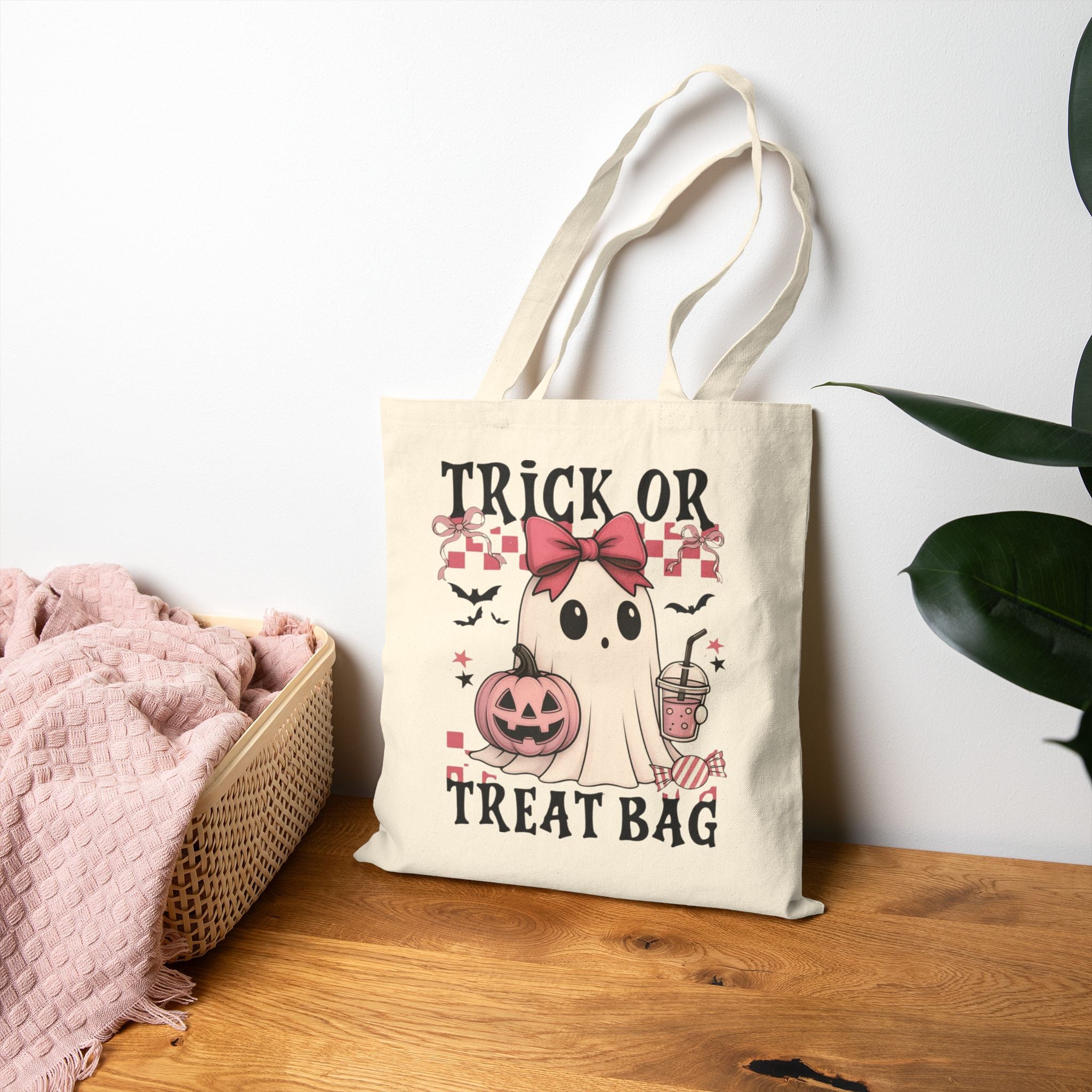 Pink Ghost Tote Bag