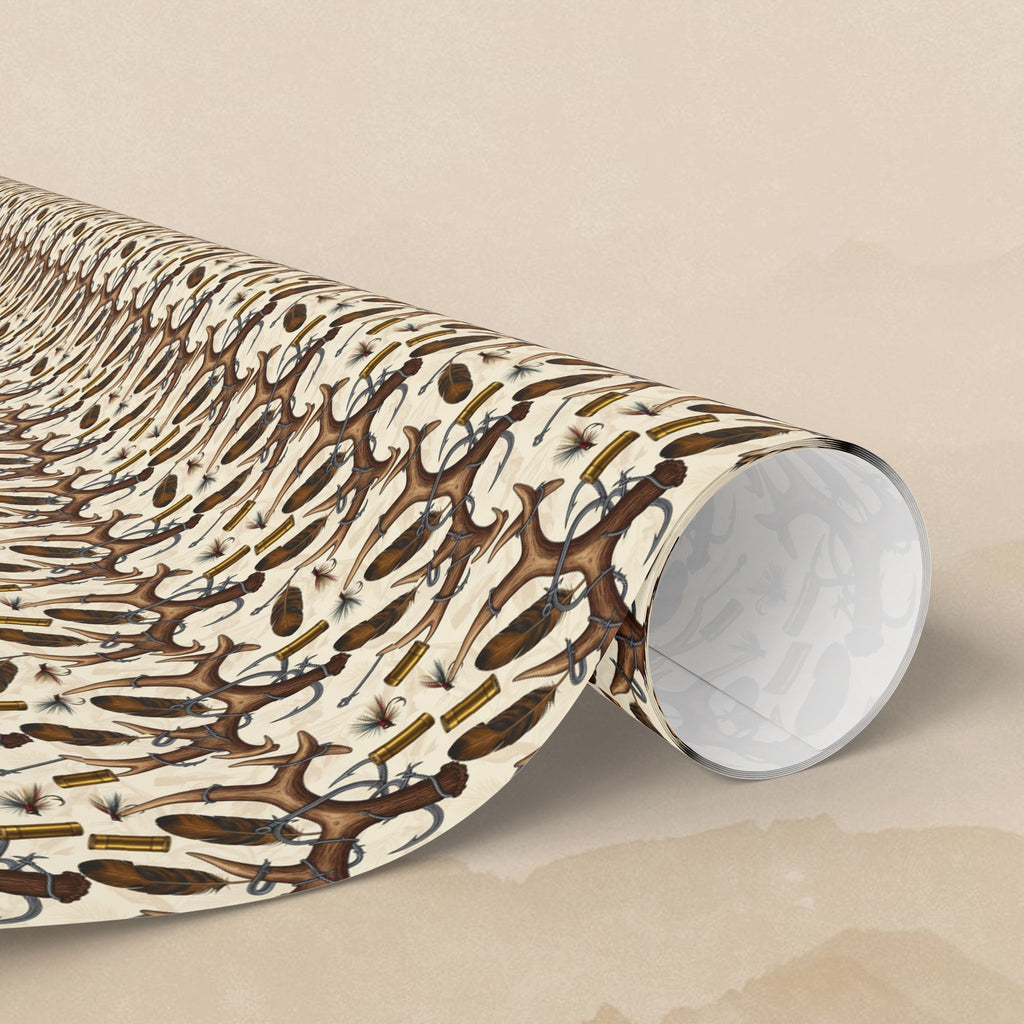 Brown Hunters Wrapping Paper | Repeating Pattern, Neutral Gift Wrap
